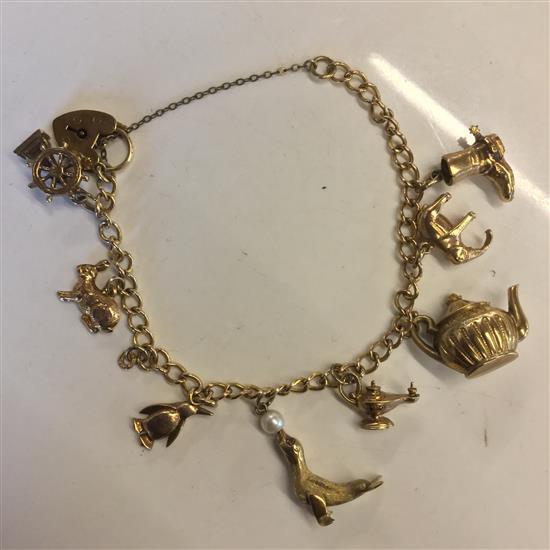 Gold charm bracelet